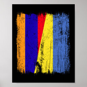 Armenia Ukraine Half Flag Armenian Ukrainian Herit Poster
