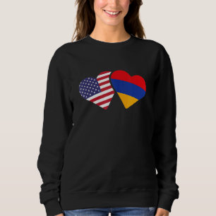 Armenia USA Flag   Heart Armenian American Love Sweatshirt