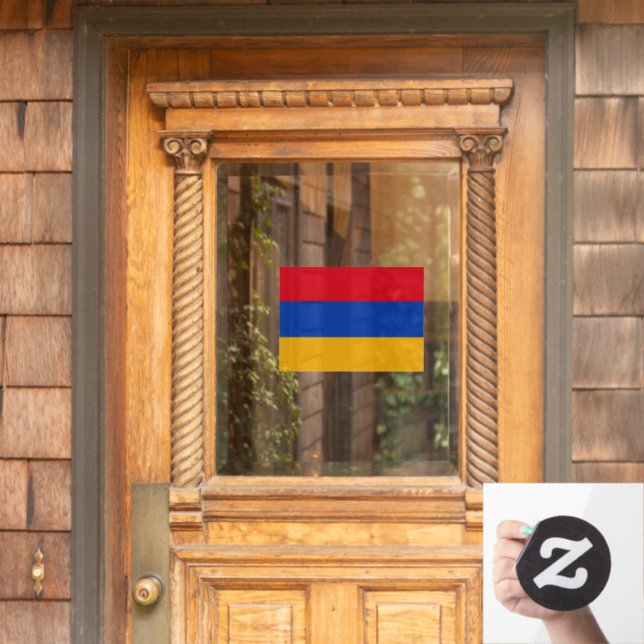 Armenia Window Sign, Cling, Armenian Flag (Home Door)