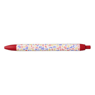 Armenian alphabet black ink pen