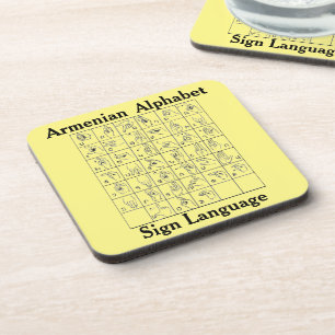 Armenian Alphabet Sign Language Coaster
