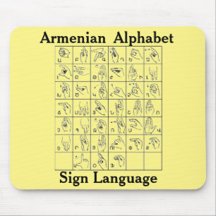 Armenian Alphabet Sign Language Mouse Pad