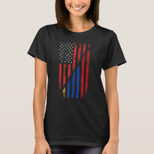 Armenian American Flag Retro Style Usa Armenia Fla T-Shirt