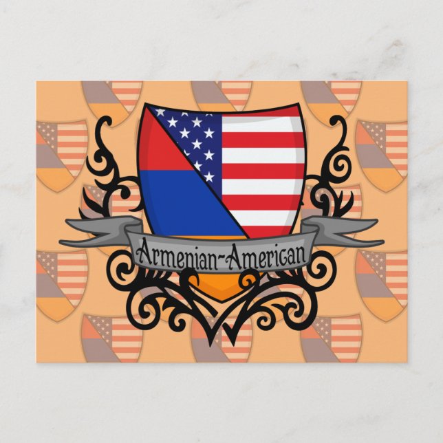 Armenian-American Shield Flag Postcard (Front)