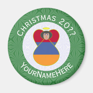 Armenian Angel Christmas Flag Personalised Magnet