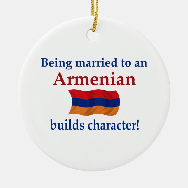 Armenian Builds Character Ceramic Tree Decoration (Front)