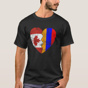 Armenian Canadian Flags Heart Canada Armenia Root T-Shirt