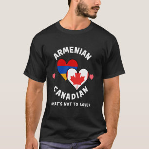 Armenian Canadian What's Not To Love Heart Flags T-Shirt