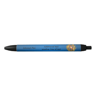 Armenian coat of arms black ink pen