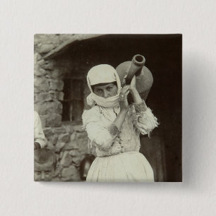Armenian country girl, Yerevan 15 Cm Square Badge