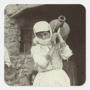 Armenian country girl, Yerevan Square Sticker