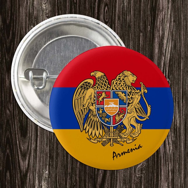 Armenian Flag button, patriotic Armenia 3 Cm Round Badge (Creator Uploaded)
