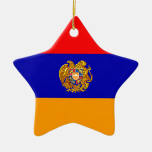 Armenian Flag Ceramic Oval Ornament