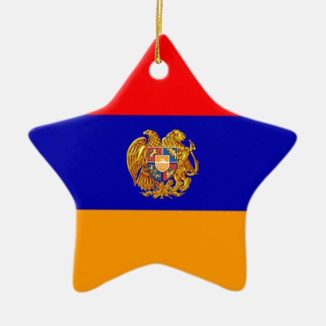 Armenian Flag Ceramic Oval Ornament (Front)