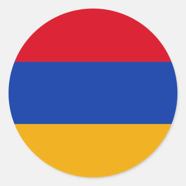 Armenian Flag, Flag of Armenia Classic Round Sticker (Front)