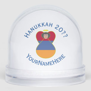 Armenian Flag Hanukkah Angel Personalize Snowglobe