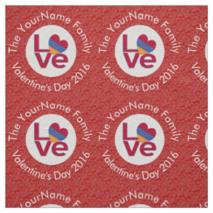 Armenian Flag Heart LOVE Red Personalised Text Fabric