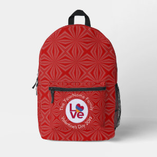 Armenian Flag Heart LOVE Red Personalised Text  Printed Backpack