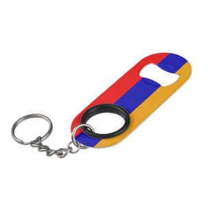 Armenian Flag Mini Bottle Opener With Keychain