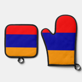 Armenian Flag Oven Mitt and Pot Holders Oven Mitt & Pot Holder Set