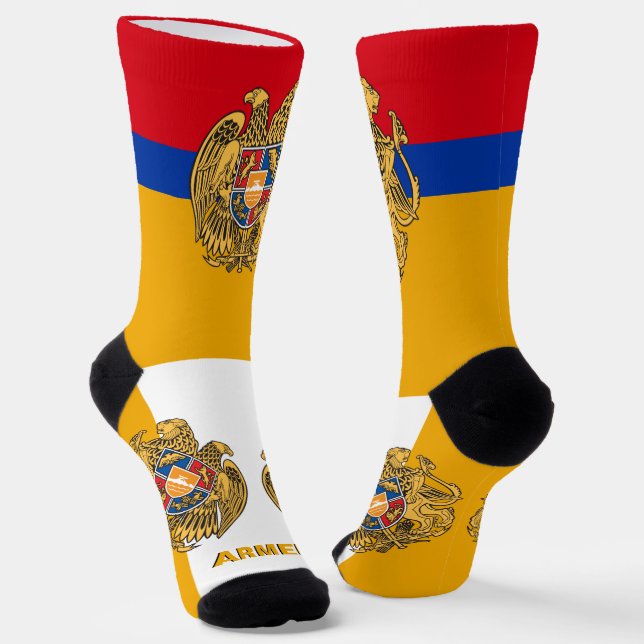 Armenian Flag Patriotic, Sustainable Armenia Socks (Angled)