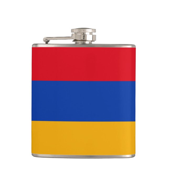 Armenian Flag & travel Armenia patriot /sports fan Hip Flask (Front)