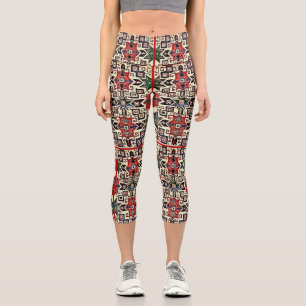 Armenian folk art capri leggings