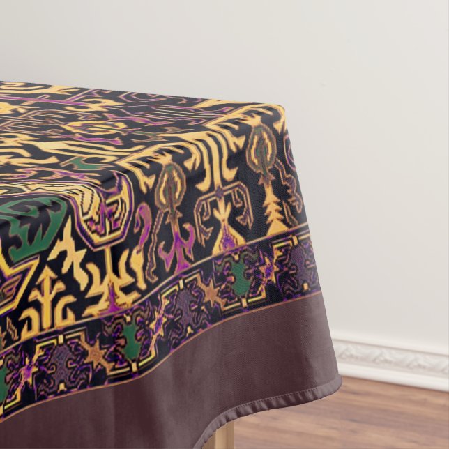Armenian Folk Art Cotton Tablecloth, 52"x70" Tablecloth (In Situ)