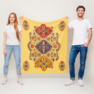 Armenian Folk Art Fleece Blanket