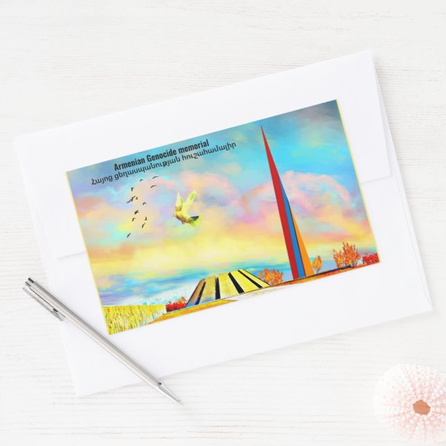 Armenian Genocide memorial Rectangular Sticker (Envelope)
