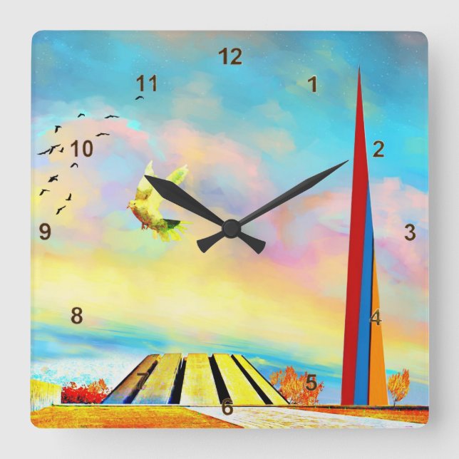Armenian Genocide Memorial Square Wall Clock (Front)