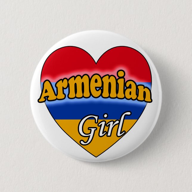 Armenian Girl 6 Cm Round Badge (Front)