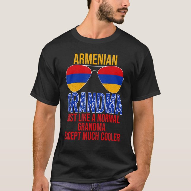 Armenian Grandma Armenia Flag Sunglasses Mother's  T-Shirt (Front)
