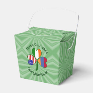 Armenian Irish American Flags Shamrock Personalise Favour Box