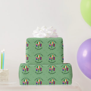Armenian Irish American Flags Shamrock Personalise Wrapping Paper