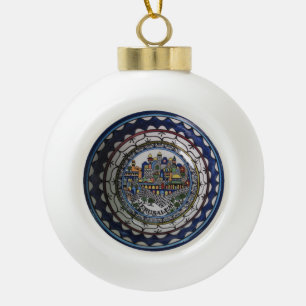 Armenian Jerusalem Ceramic Ball Christmas Ornament