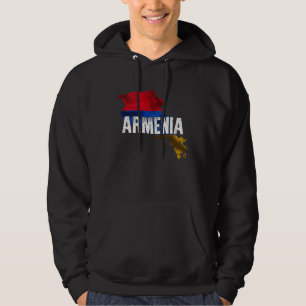 Armenian Map and Flag Souvenir Distressed Armenia Hoodie