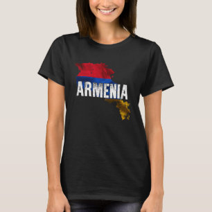 Armenian Map and Flag Souvenir Distressed Armenia T-Shirt