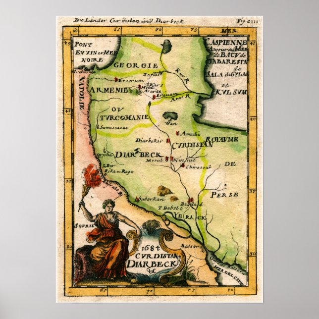 Armenian Map of 1684 Poster (Front)