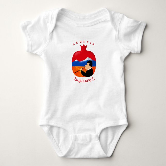 Armenian pomegranate baby bodysuit (Front)