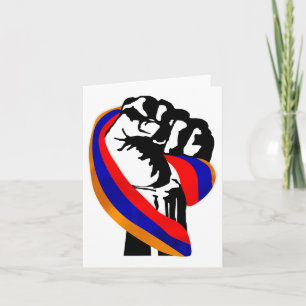 Armenian Pride Flag Fist Resist - Men Women Kids T Card