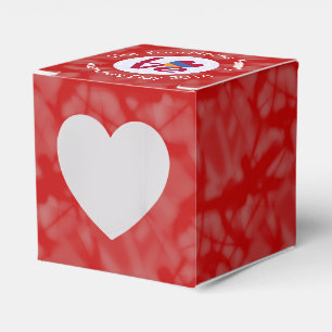 Armenian Red Letters LOVE Flag Personalised  Favour Box