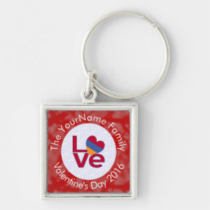 Armenian Red Letters LOVE Flag Personalised Key Ring