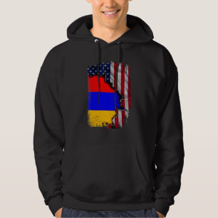 Armenian ROOTS Half American Flag Patrioitc Arme Hoodie