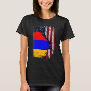 Armenian ROOTS Half American Flag Patrioitc Arme T-Shirt