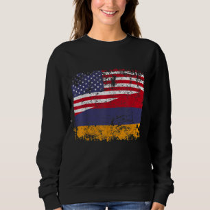ARMENIAN ROOTS Half American Flag USA ARMENIA FLAG Sweatshirt