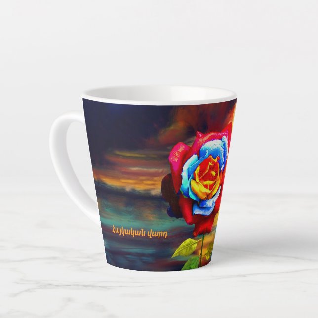 Armenian Rose Latte Mug (Left Angle)