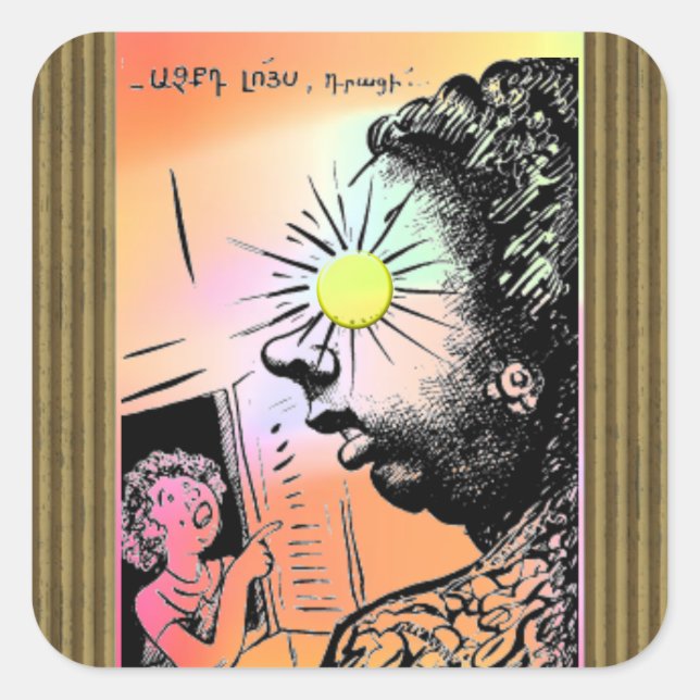 Armenian Saying Square Sticker (Front)