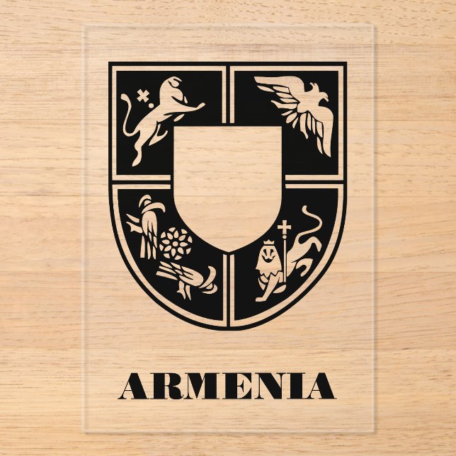 Armenian State Emblem Contemporary Art Acrylic Invitations (Front)
