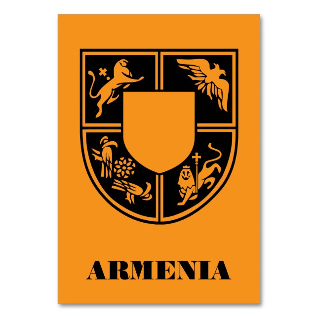 Armenian State Emblem Contemporary Art Table Number (Front)